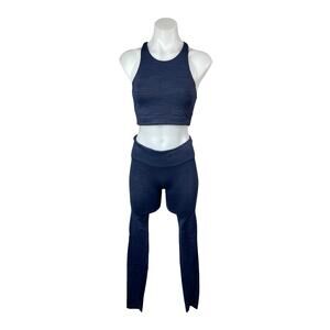 Outdoor Voices Blue Racerback Crop Top Leggings Yoga Athletic 2 Piece Set Sze XS